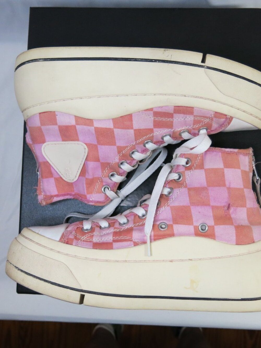 R13 Kurt Checked Platform Sneakers, Customized, OOAK, EU 38, US 8 - Picture 6 of 12